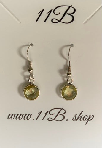 Lemon Quartz Silver Drop Earrings