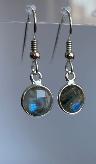 Genuine Labradorite Silver Earrings