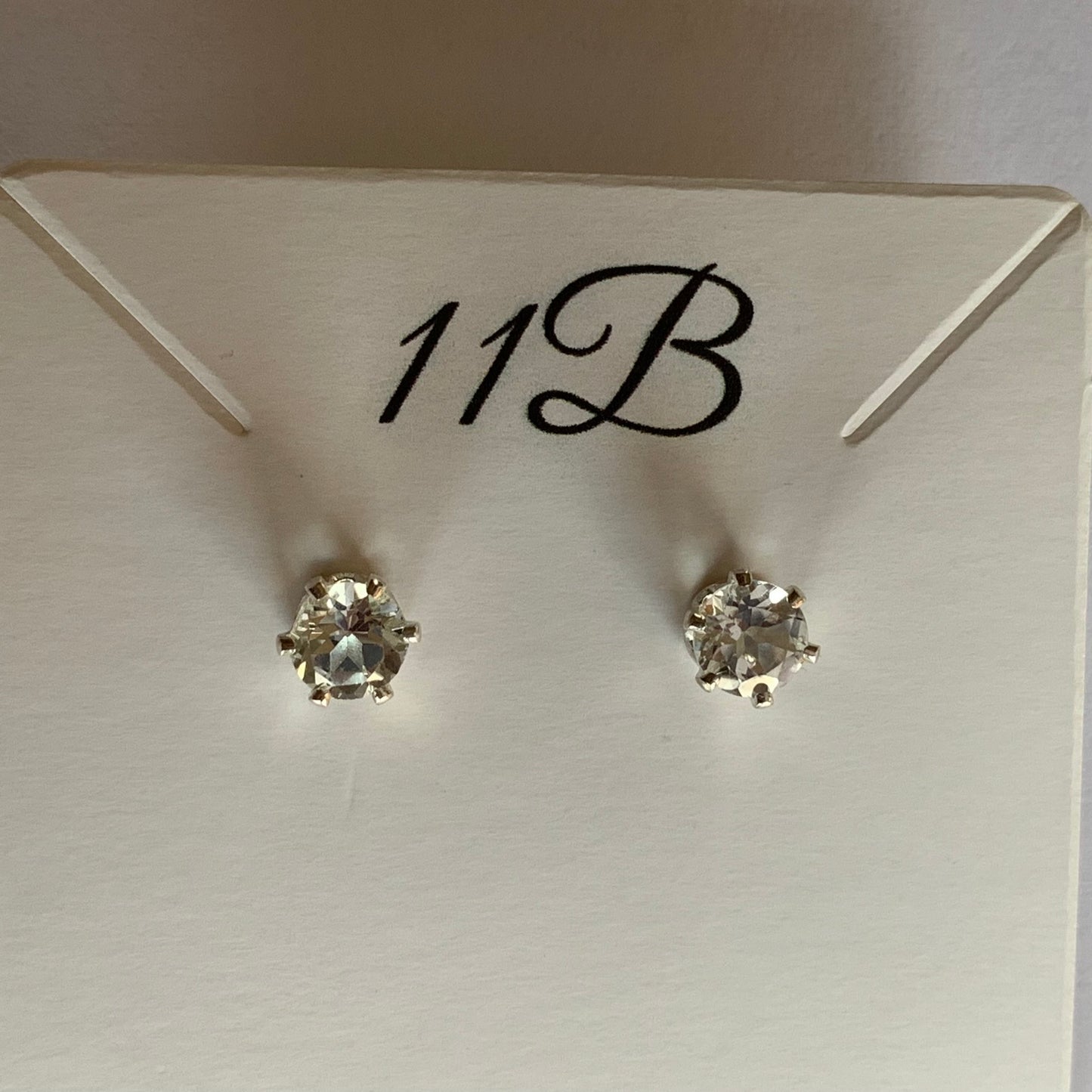 White Topaz Silver Stud Earrings