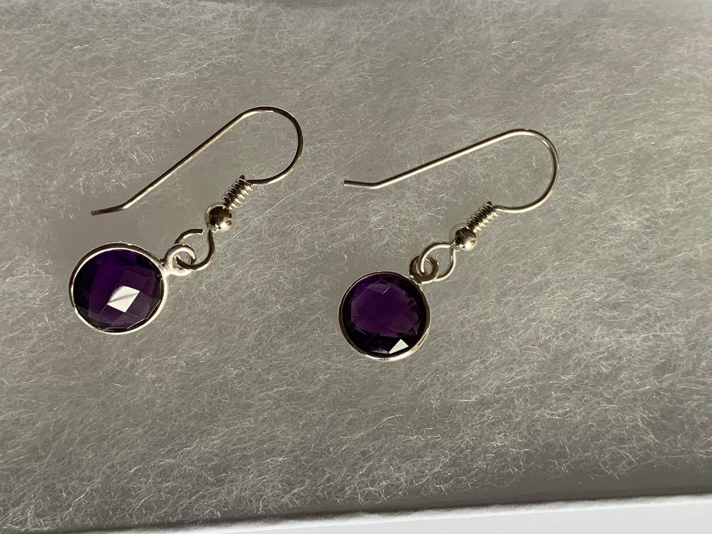 Amethyst Silver Drop Earrings