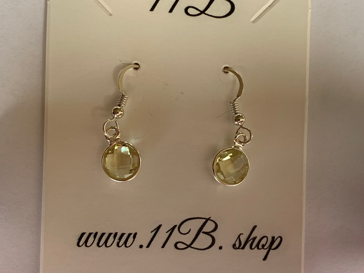 Lemon Quartz Silver Drop Earrings