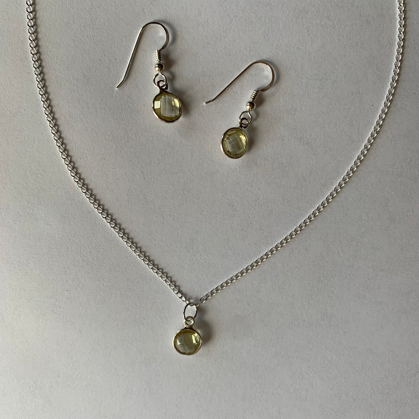Lemon Quartz Gemstone Sterling Silver Necklace