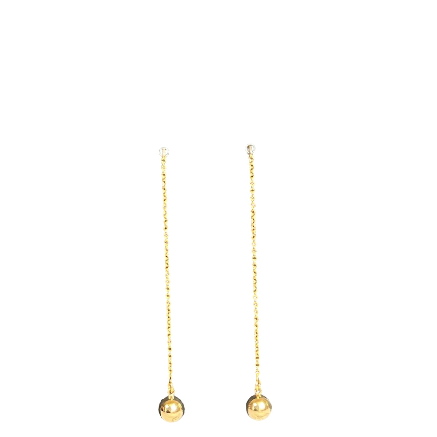 Gold Filled Ear Threads with Gold Ball Charm