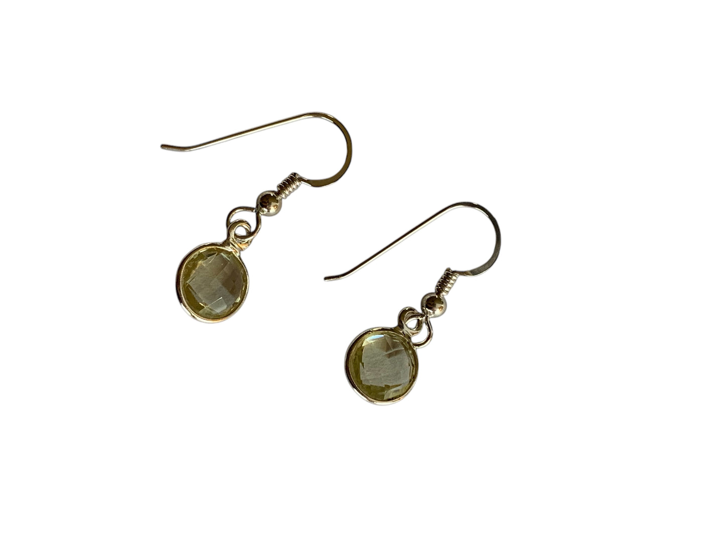 Lemon Quartz Silver Drop Earrings