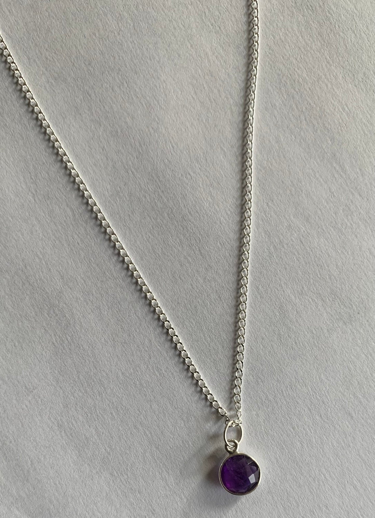 Amethyst Gemstone Sterling Silver Necklace