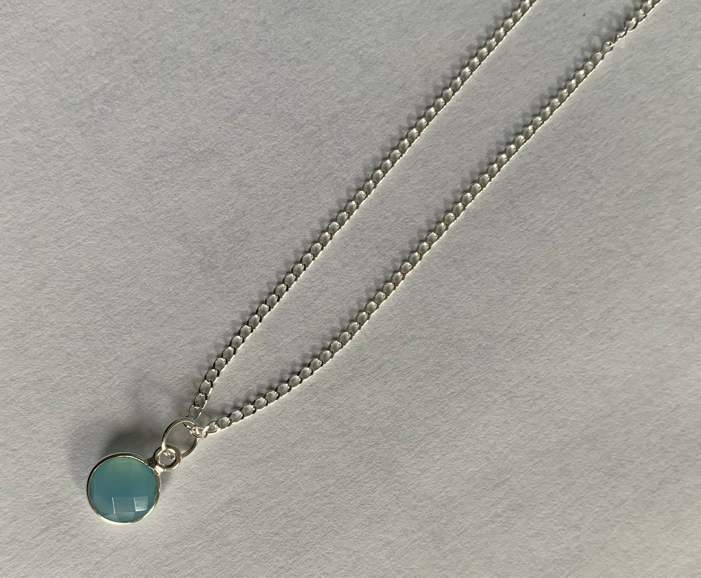 Blue Chalcedony Sterling Silver Necklace