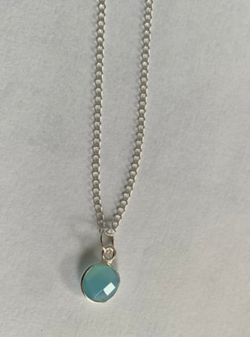 Blue Chalcedony Sterling Silver Necklace