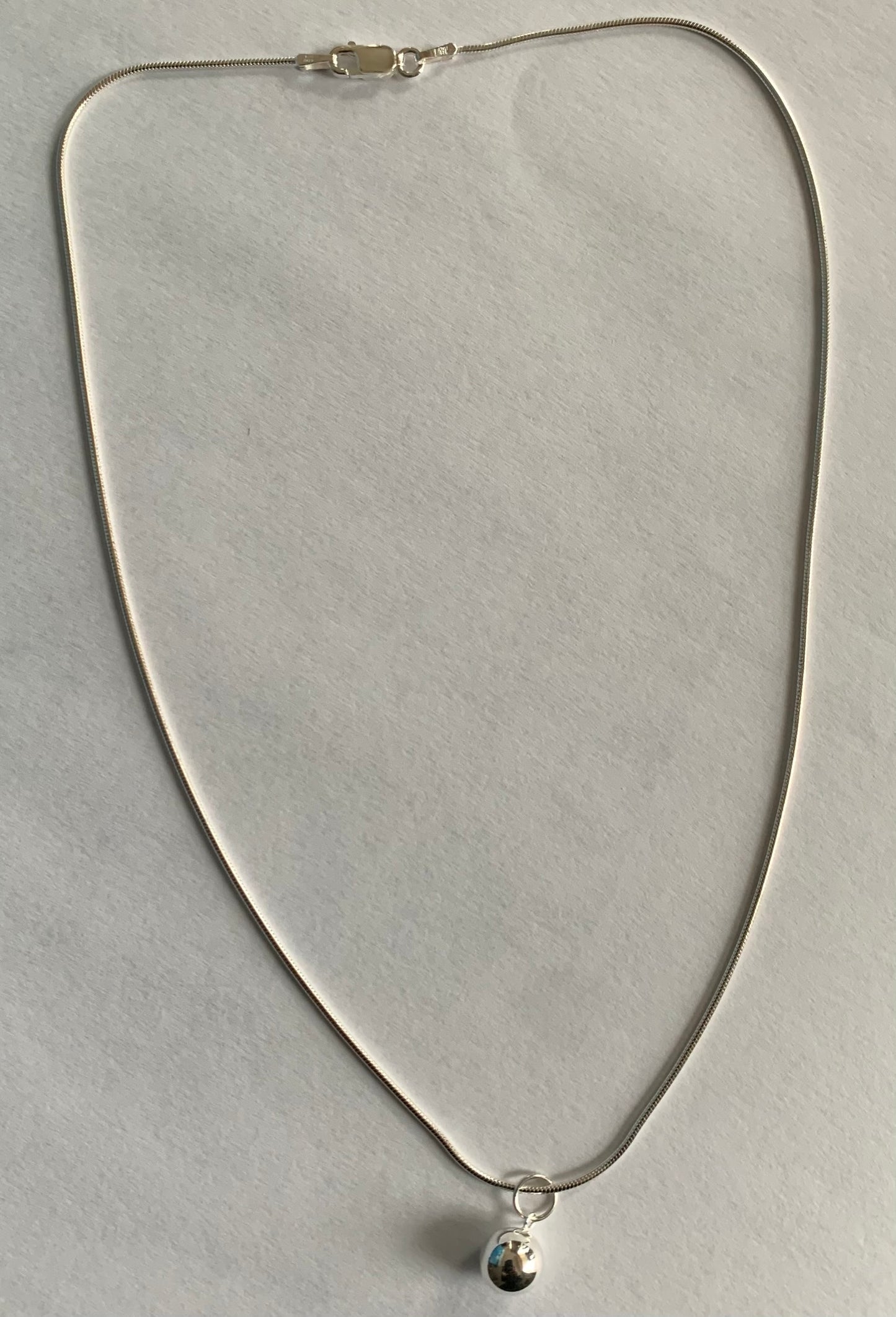 Silver Ball Pendant Necklace