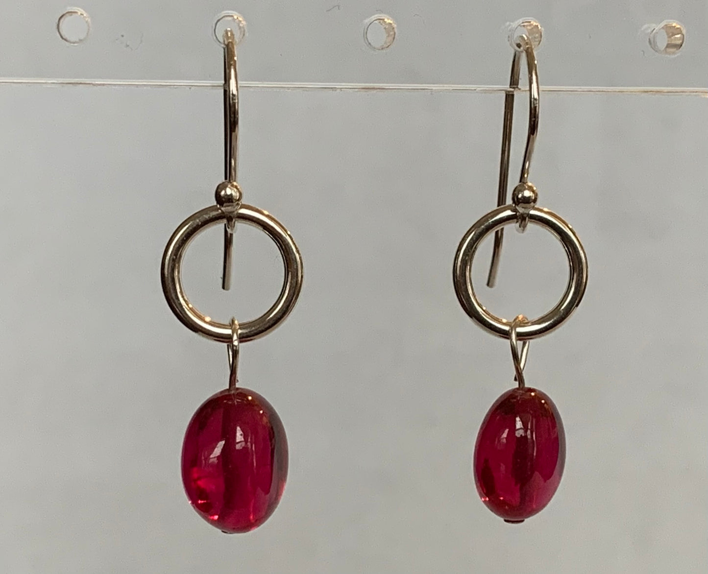 Silver Circle Bead Earrings