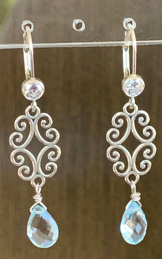 Silver & Blue Topaz Earrings