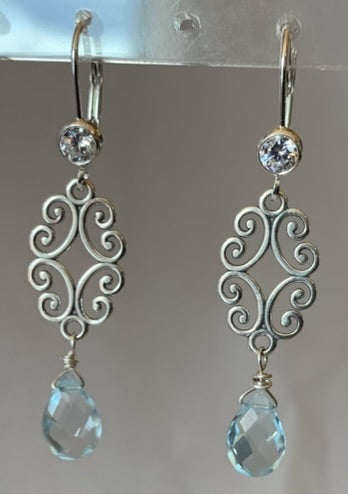 Silver & Blue Topaz Earrings
