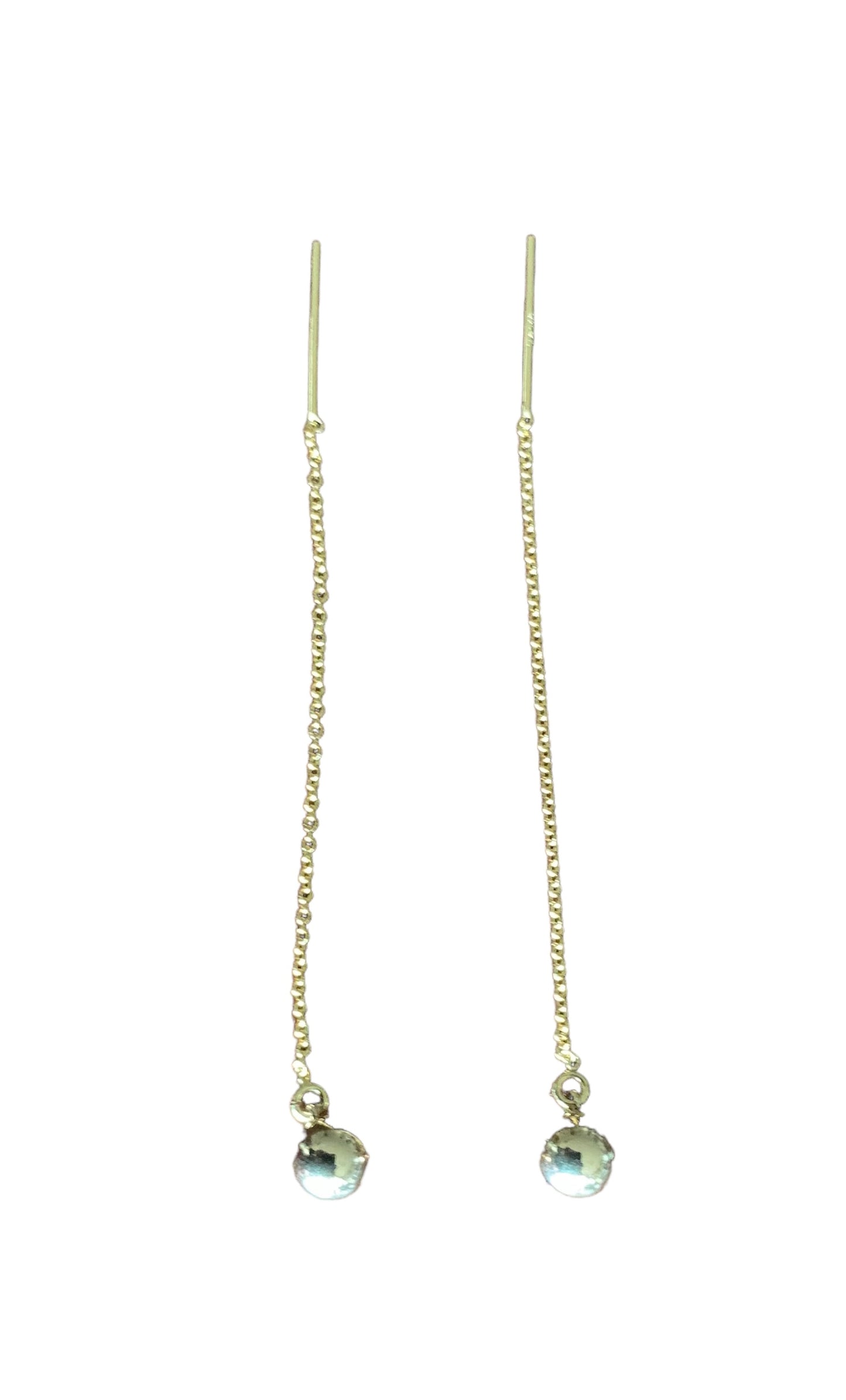 Gold Filled Ear Threads with Gold Ball Charm