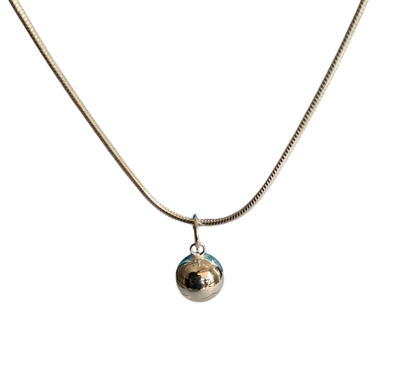 Silver Ball Pendant Necklace