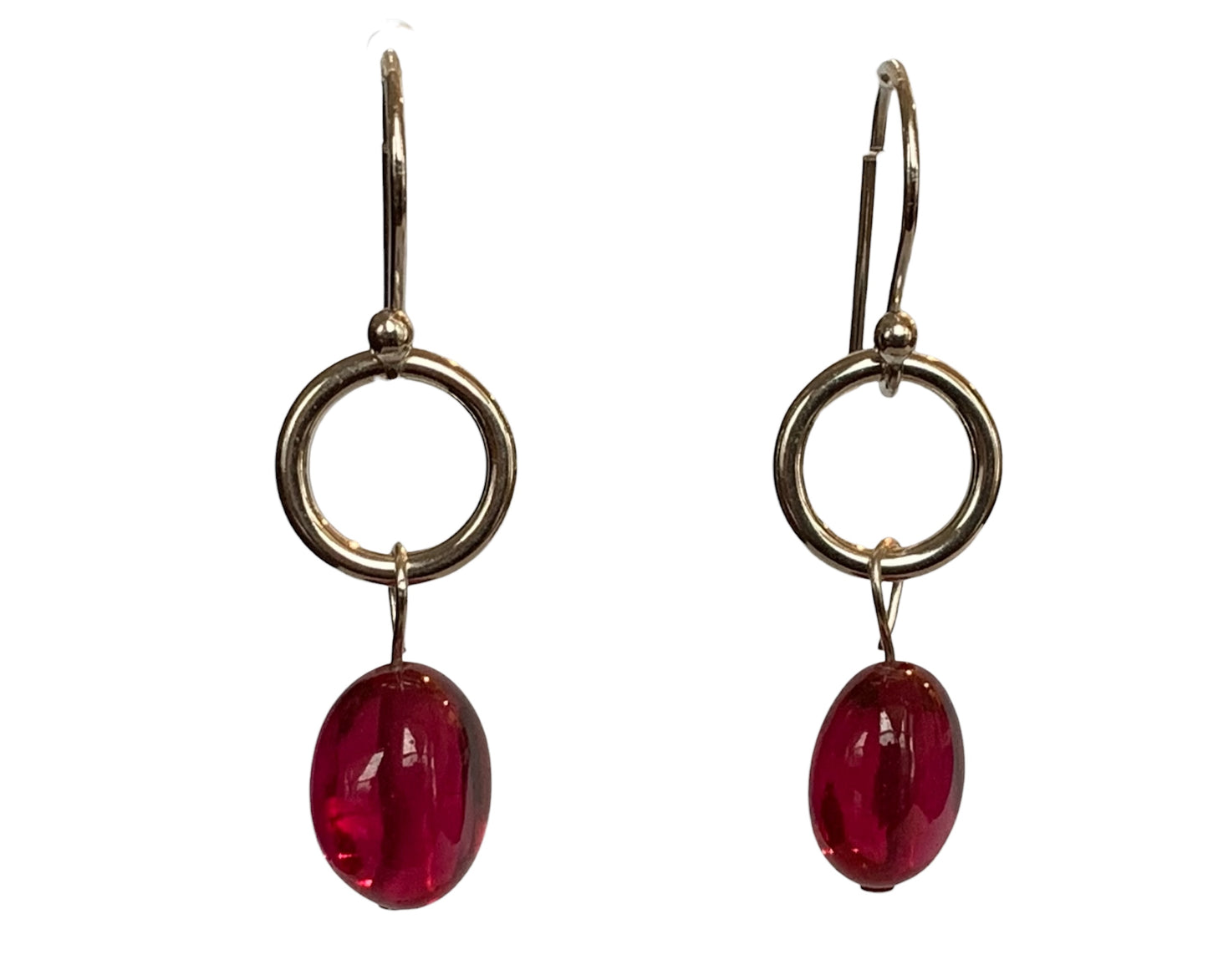 Silver Circle Bead Earrings