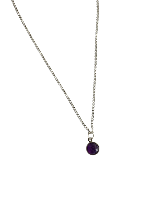 Amethyst Gemstone Sterling Silver Necklace