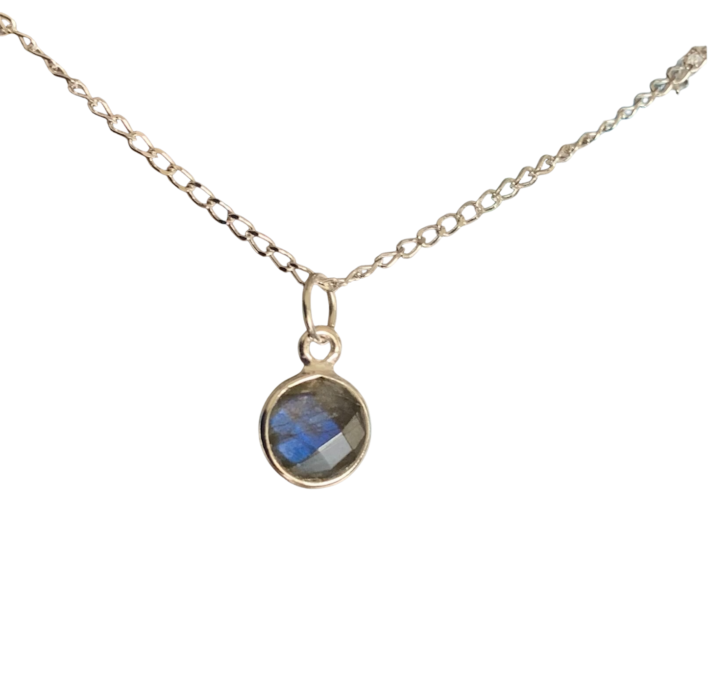 Labradorite Gemstone Sterling Silver Necklace
