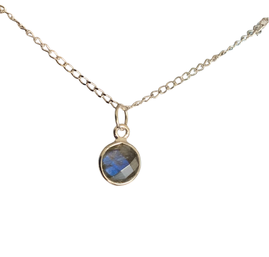 Labradorite Gemstone Sterling Silver Necklace