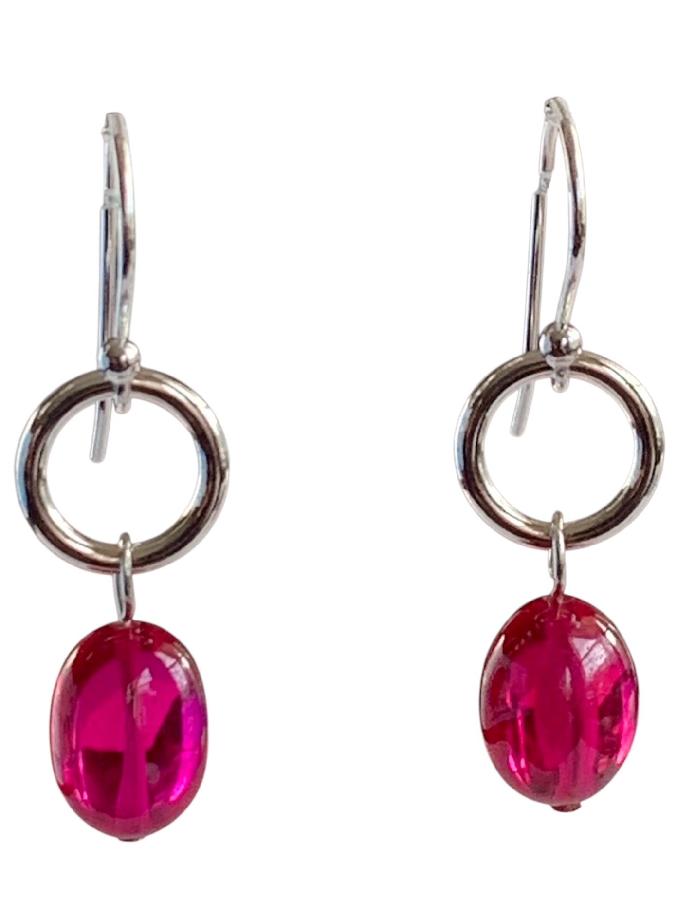 Silver Circle Bead Earrings