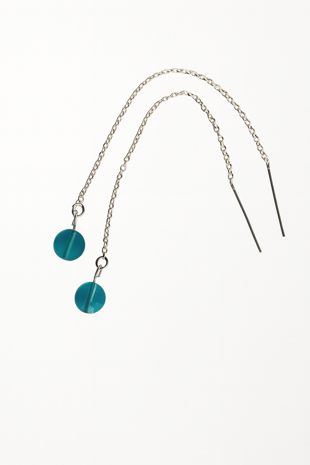 Blue Apatite Silver Threader Earrings