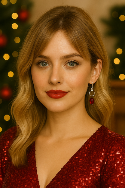 Silver Circle Bead Earrings