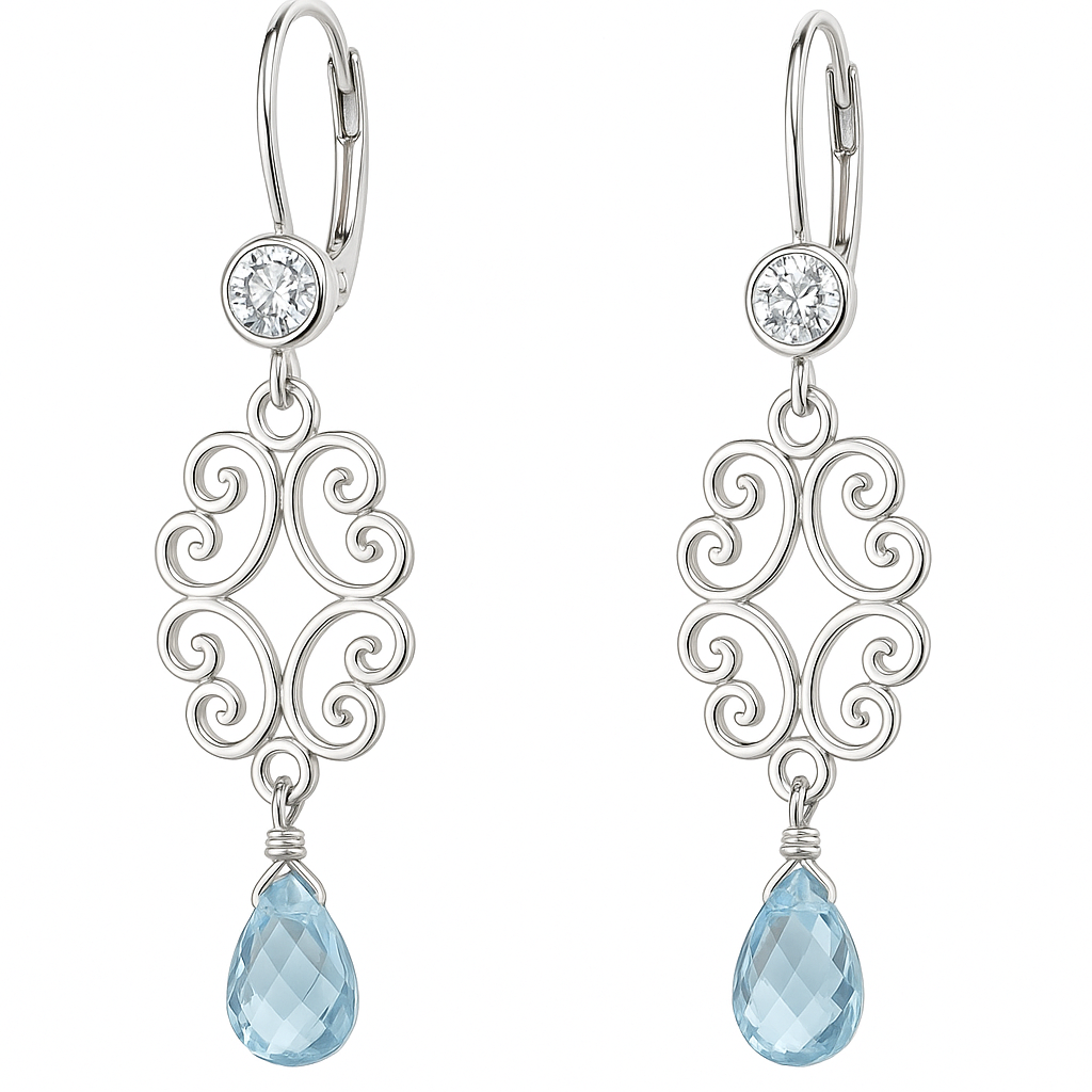Silver & Blue Topaz Earrings