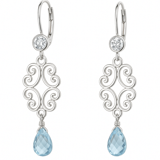 Silver & Blue Topaz Earrings
