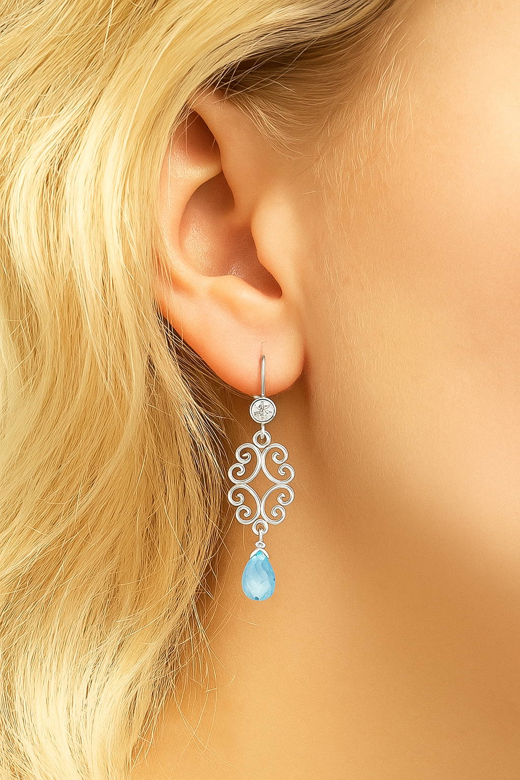 Silver & Blue Topaz Earrings
