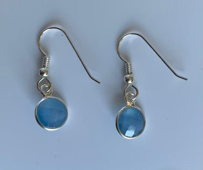 Blue Chalcedony Silver Earrings