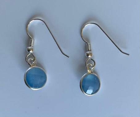 Blue Chalcedony Silver Earrings