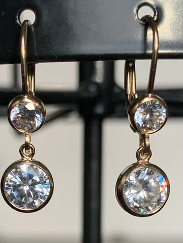 Gold Filled CZ Drop Classic Earrings
