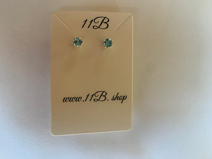 Blue Topaz Silver Stud Earrings
