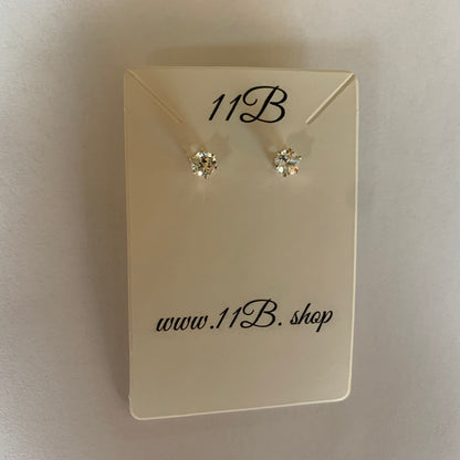 White Topaz Silver Stud Earrings