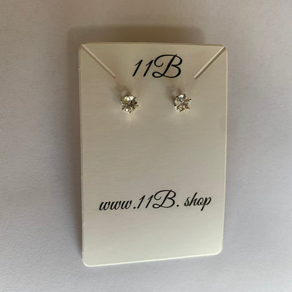 White Topaz Silver Stud Earrings