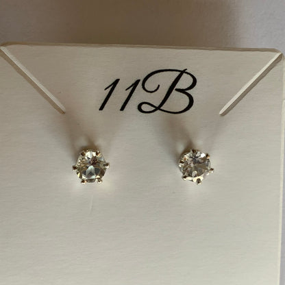 White Topaz Silver Stud Earrings