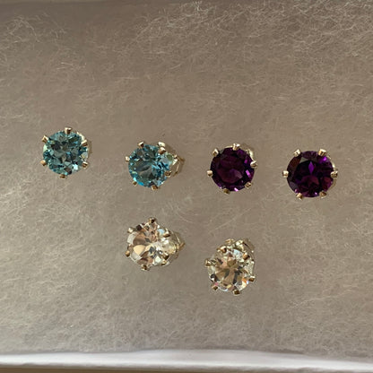 Blue Topaz Silver Stud Earrings