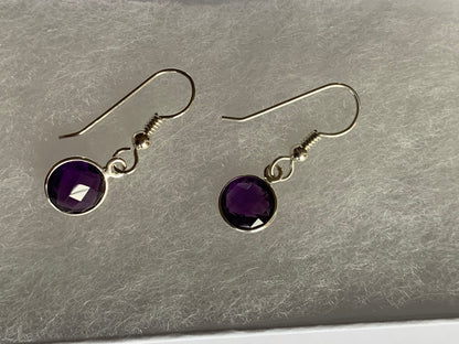 Amethyst Silver Drop Earrings