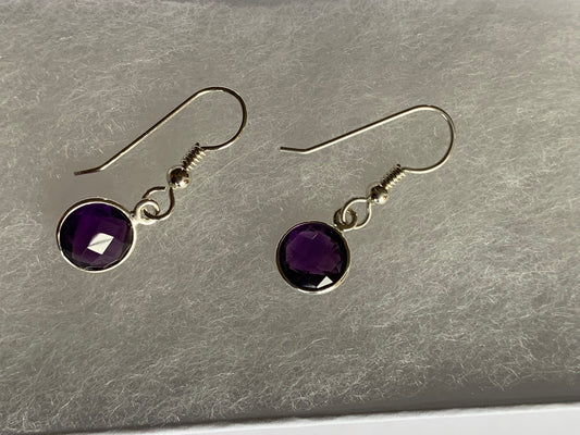 Amethyst Silver Drop Earrings