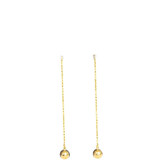 Gold Filled Ear Threads with Gold Ball Charm