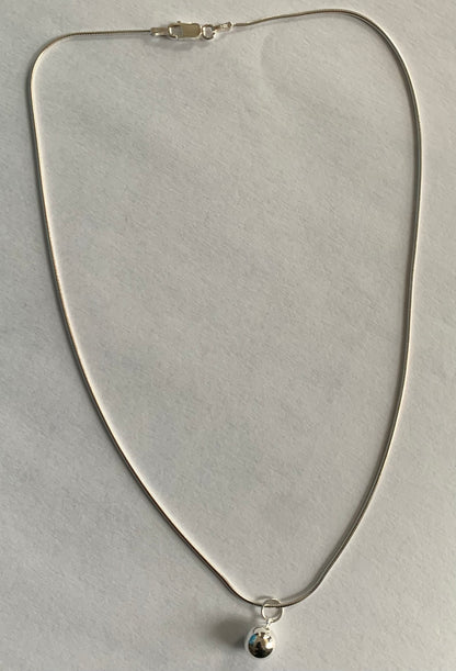 Silver Ball Pendant Necklace