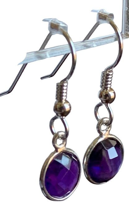 Amethyst Silver Drop Earrings