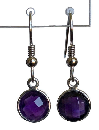 Amethyst Silver Drop Earrings