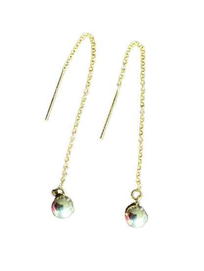Gold Filled Ear Threads with Gold Ball Charm