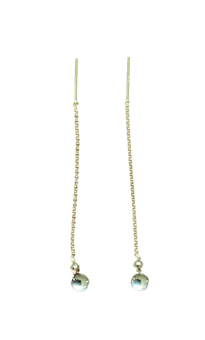 Gold Filled Ear Threads with Gold Ball Charm