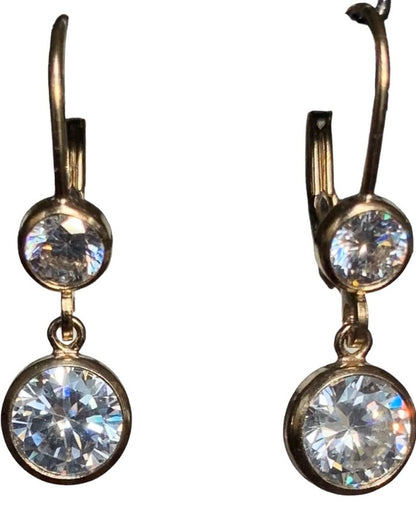 Gold Filled CZ Drop Classic Earrings