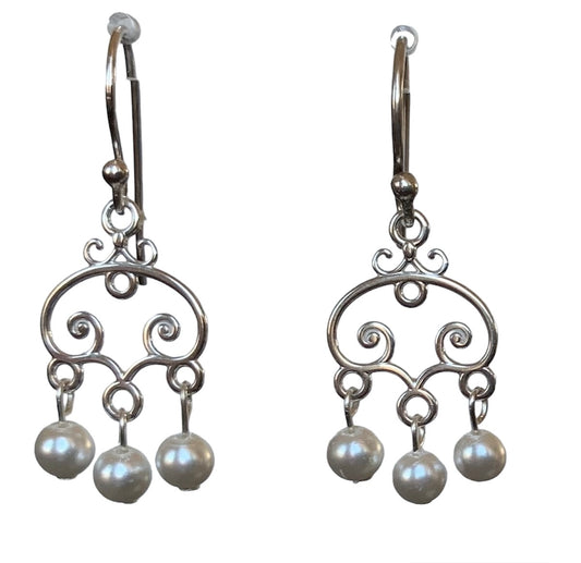 Sterling Silver Pearl Drop Earrings